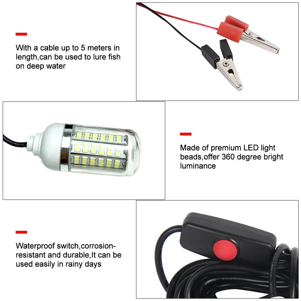 12V Underwater Lamp 15W 108 LE - Fishing Boat Navigation Light recension och pris