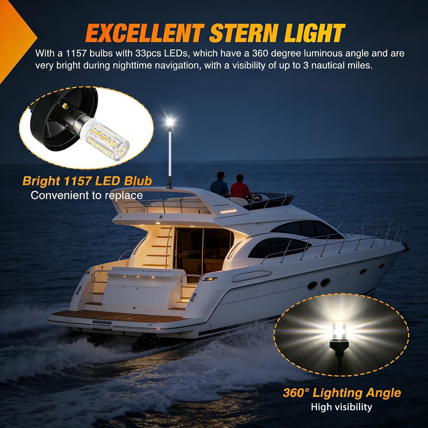 Nilight Marine Boat Stern Ligh - Fishing Boat Navigation Light recension och pris