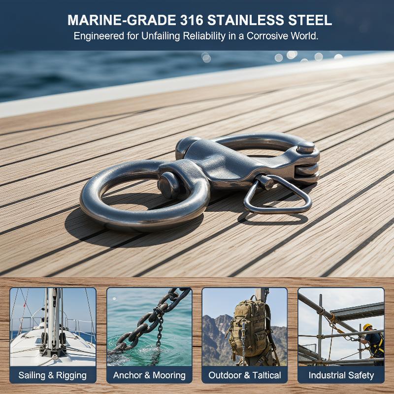 Marine Swivel Snap Shackle 316 - Fishing Boat Oar recension och pris
