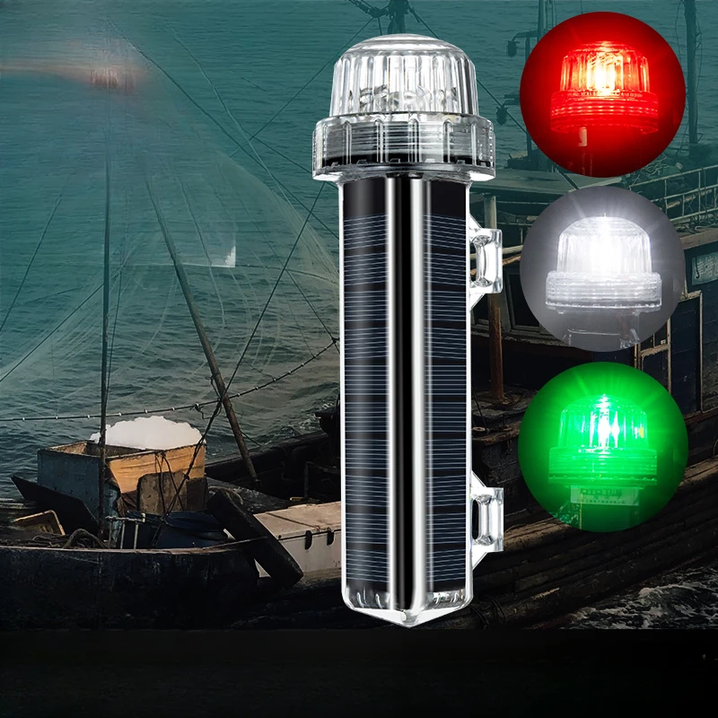 New Solar Ocean Signal Light N - Fishing Boat Navigation Light recension och pris